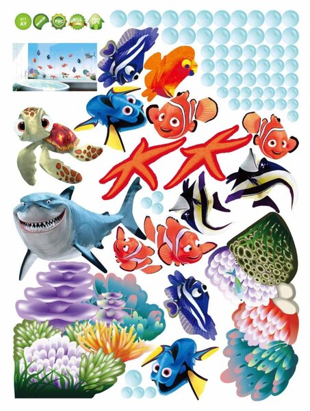 Živá Zeď Samolepka Nemo, Dory a přátelé
