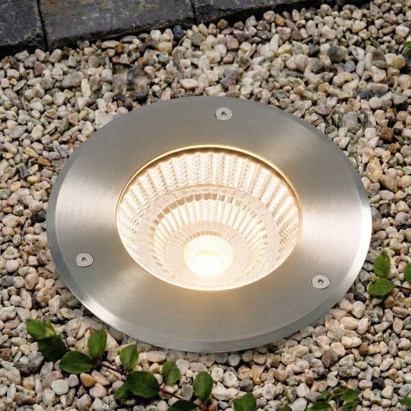 Arcchio LED zapuštěný bodový svítidlo Thentos, Ø 18 cm, 60°, nikl, IP67, Hliník / šedá / zinek, Nerezová ocel