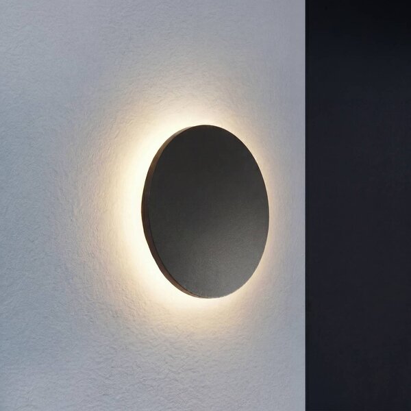 Lindby Venkovní nástěnné svítidlo LED Selinel, černá, 23 cm, číslo domu, Černá, kov, Moderní