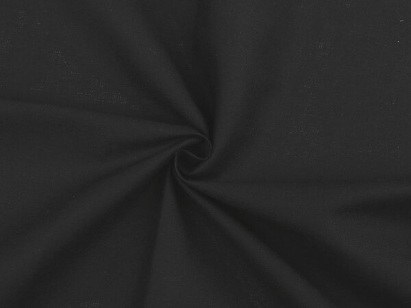 Lněná látka s viskózou METRÁŽ - 10 (black) černá