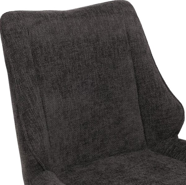 Sada 2 jídelních židlí HWC-O48, kuchyňská židle, otočná s automatickým opěradlem, látka/textilní žinylka (320 g/m²) Oeko-Tex šedá