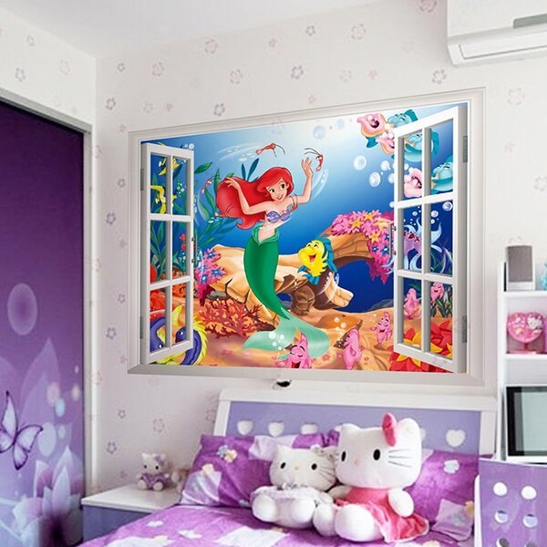 Živá Zeď Samolepka Ariel mořská panna
