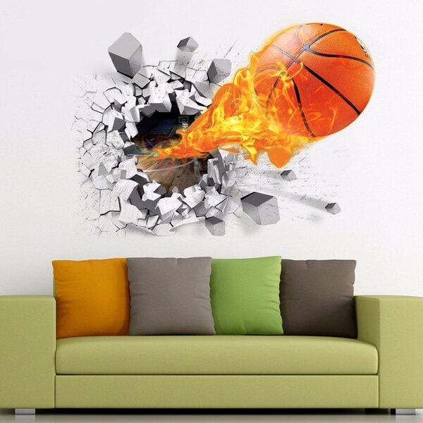 Živá Zeď Samolepka Basketbalový míč