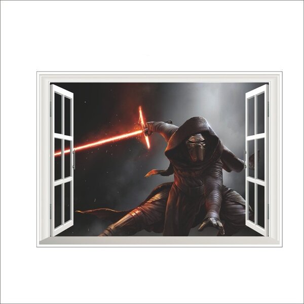 Živá Zeď Samolepka Kylo Ren za oknem