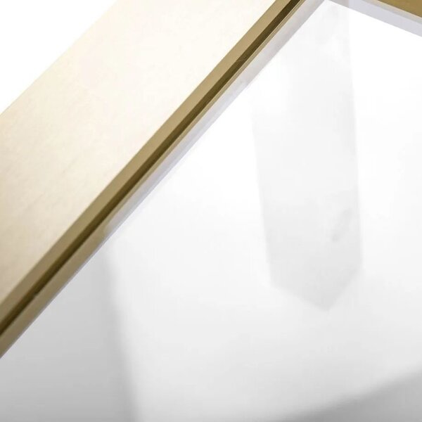 Jednokřídlé posuvné sprchové dveře REA RAPID SLIDE 110 cm pro instalaci do niky, zlaté kartáčované/transparent - bez vaničky