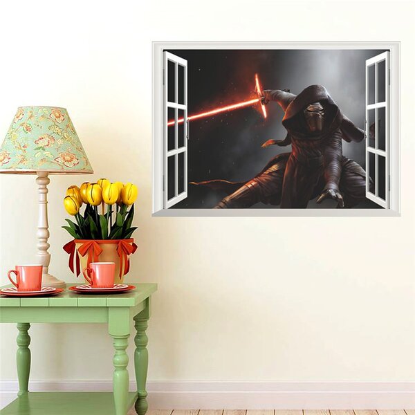 Živá Zeď Samolepka Kylo Ren za oknem