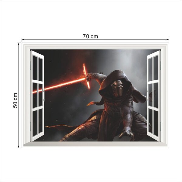 Živá Zeď Samolepka Kylo Ren za oknem