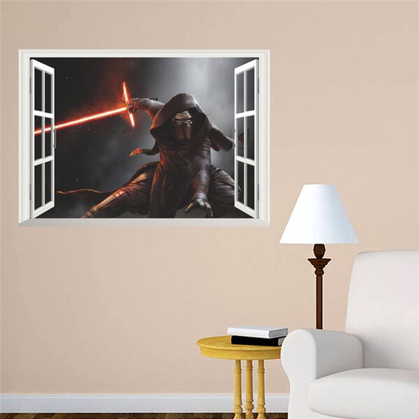 Živá Zeď Samolepka Kylo Ren za oknem