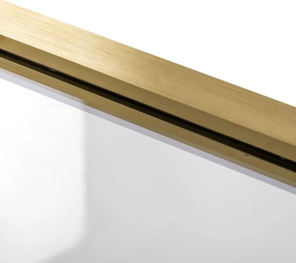 Jednokřídlé posuvné sprchové dveře REA RAPID SLIDE 110 cm pro instalaci do niky, zlaté kartáčované/transparent - bez vaničky