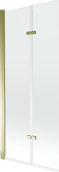 MEXEN - Castor zástěna vanová, 2-křídlo, 80 x 150 cm - transparentní, zlatá - 892-080-002-50-00