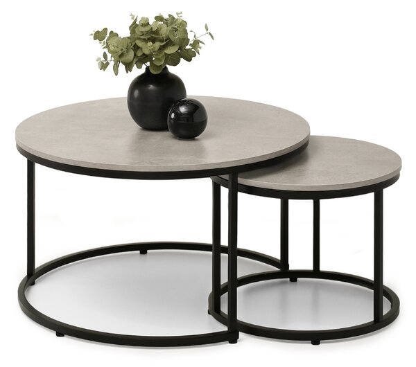 Set konferenčních stolků JACEK - beton / černý