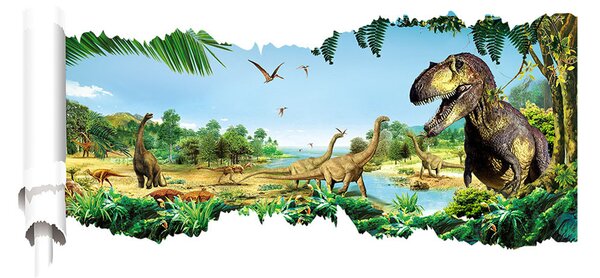 Živá Zeď Samolepka Dinosauři a Tyranosauři