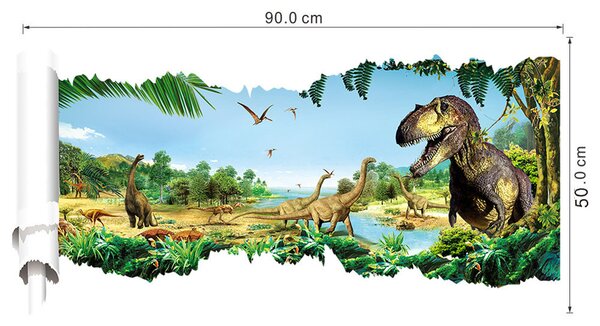 Živá Zeď Samolepka Dinosauři a Tyranosauři