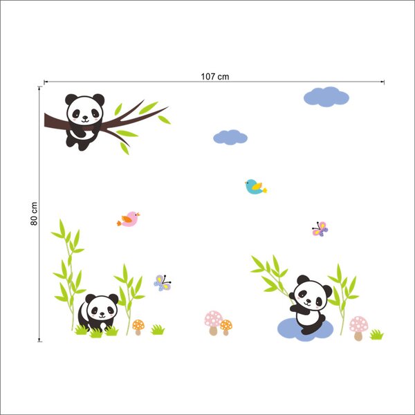 Živá Zeď Samolepka Hravá panda