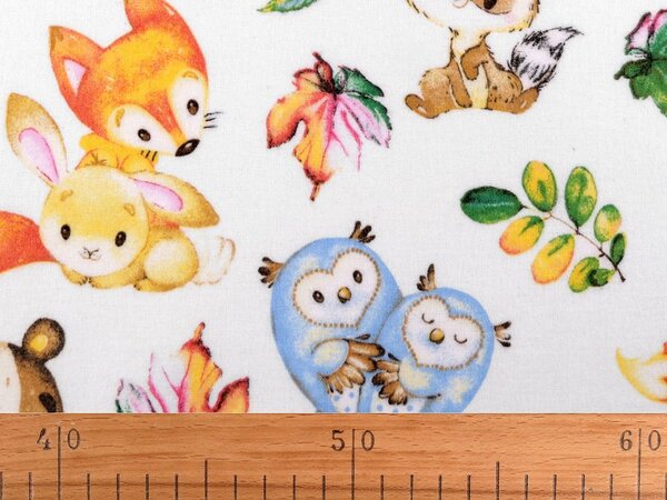 Bavlněný flanel zvířátka METRÁŽ - šíře 160cm