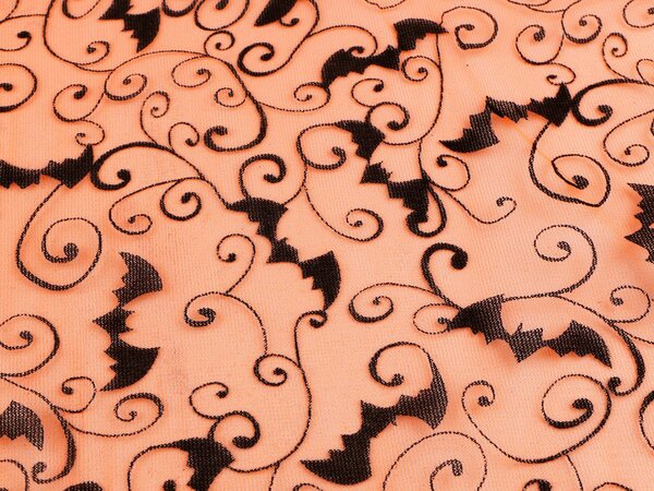 Organza netopýr METRÁŽ - 2 oranžová