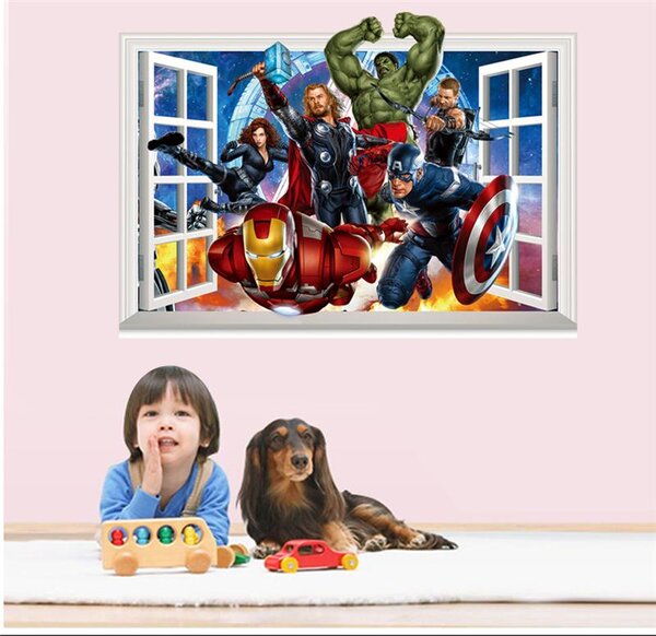 Živá Zeď Samolepka Avengers v okně
