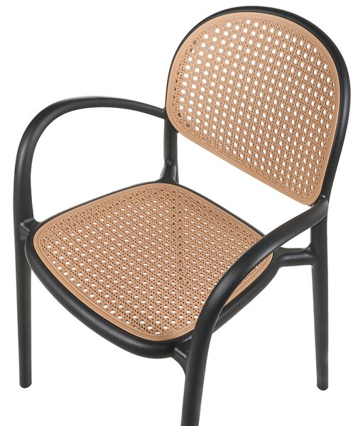 Sada 2 zahradních židlí POVOLETTO Syntetický materiál Černá