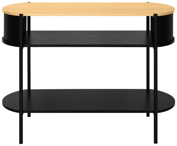 KONZOLOVÝ STOLEK, přírodní barvy, černá, kov, kompozitní dřevo, 100/39/76 cm Xora - Online Only konferenční stolky, Online Only