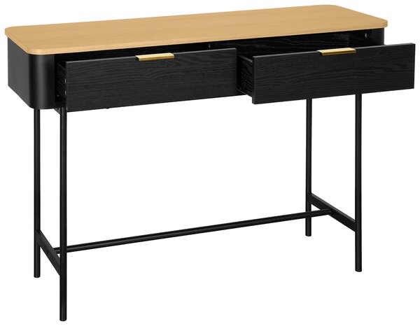 KONZOLOVÝ STOLEK, černá, barvy dubu, kov, kompozitní dřevo, 110/35/78 cm Xora - Online Only konferenční stolky, Online Only