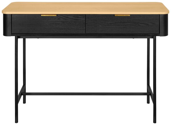 KONZOLOVÝ STOLEK, černá, barvy dubu, kov, kompozitní dřevo, 110/35/78 cm Xora - Online Only konferenční stolky, Online Only