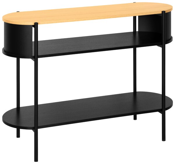 KONZOLOVÝ STOLEK, přírodní barvy, černá, kov, kompozitní dřevo, 100/39/76 cm Xora - Online Only konferenční stolky, Online Only