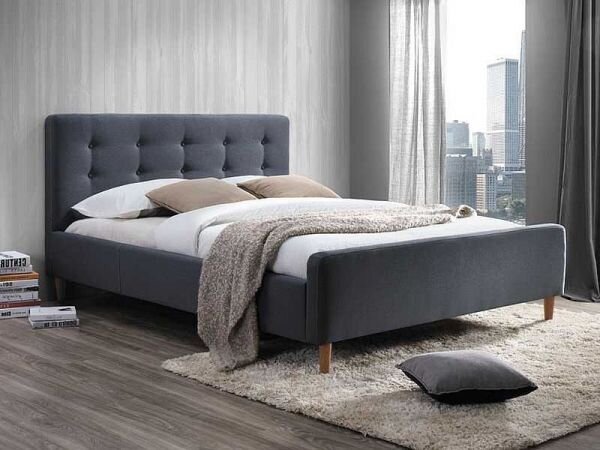 Čalouněná postel PINKO 160 x 200 cm barva šedá