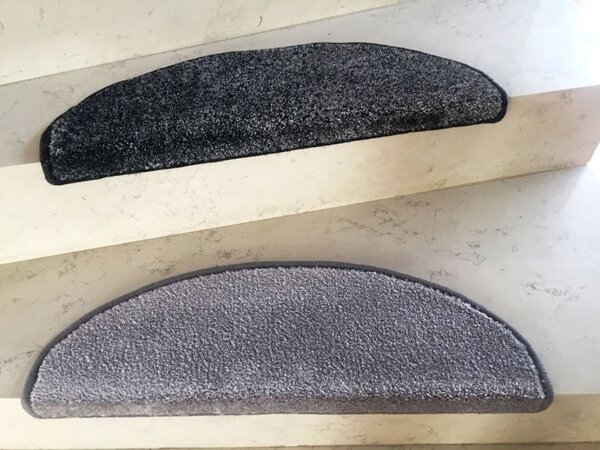 Nášlapy na schody Apollo Soft půlkruh | černé Velikost nášlapu: 24 x 65 cm, Tvar: Půlkruh