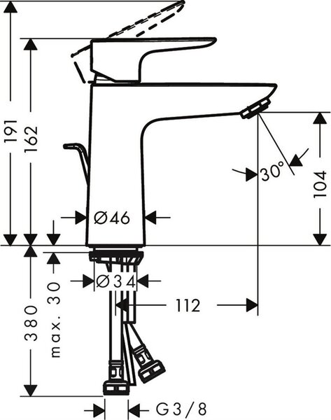 Hansgrohe Talis E umyvadlová baterie stojící černá 71713340
