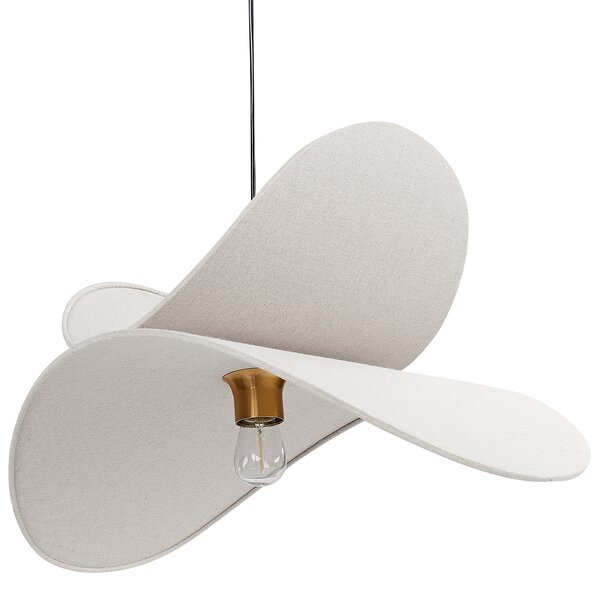 Závěsná lampa MASCOTA Len Světle šedá