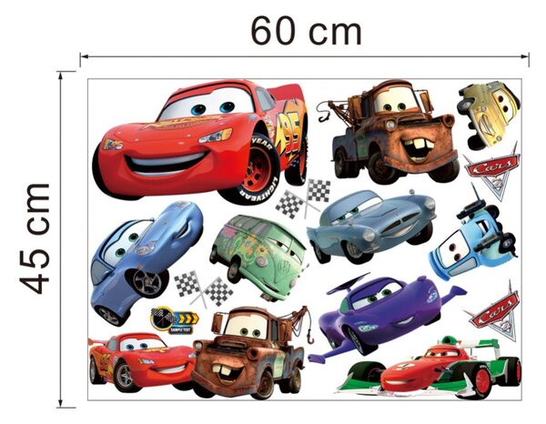 Živá Zeď Samolepka Cars Auta II
