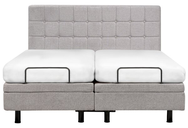 Polohovací postel Tkanina DUKE 180 x 200 cm Světle šedá