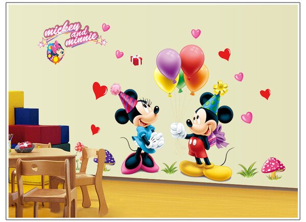 Živá Zeď Samolepka Mickey Mouse a Minnie Velikost: 75 x 120 cm