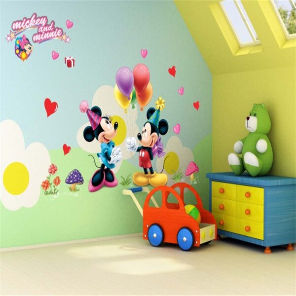 Živá Zeď Samolepka Mickey Mouse a Minnie Velikost: 75 x 120 cm