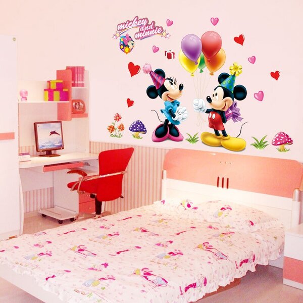Živá Zeď Samolepka Mickey Mouse a Minnie Velikost: 75 x 120 cm