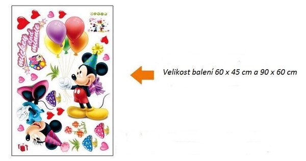 Živá Zeď Samolepka Mickey Mouse a Minnie Velikost: 75 x 120 cm
