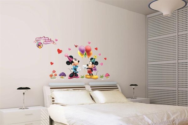 Živá Zeď Samolepka Mickey Mouse a Minnie Velikost: 75 x 120 cm