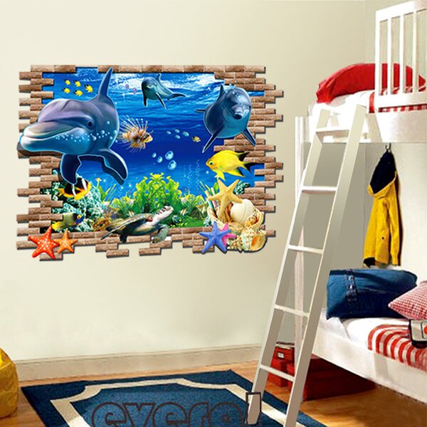 Živá Zeď Samolepka Roztomilí delfíni Velikost: 88 x 58 cm