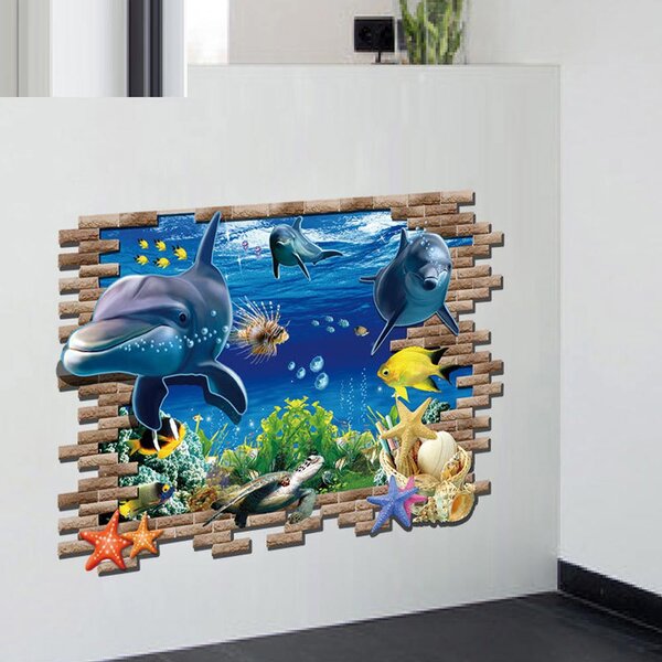 Živá Zeď Samolepka Roztomilí delfíni Velikost: 88 x 58 cm