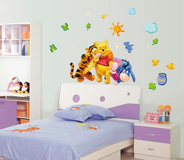 Živá Zeď Samolepka Medvídek Pú s přáteli Velikost: 120 x 70 cm