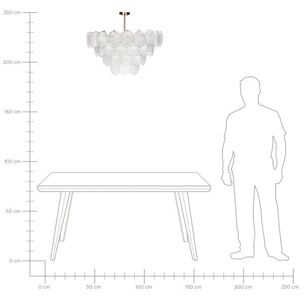 Lustr TEMASH Sklo Mosazná