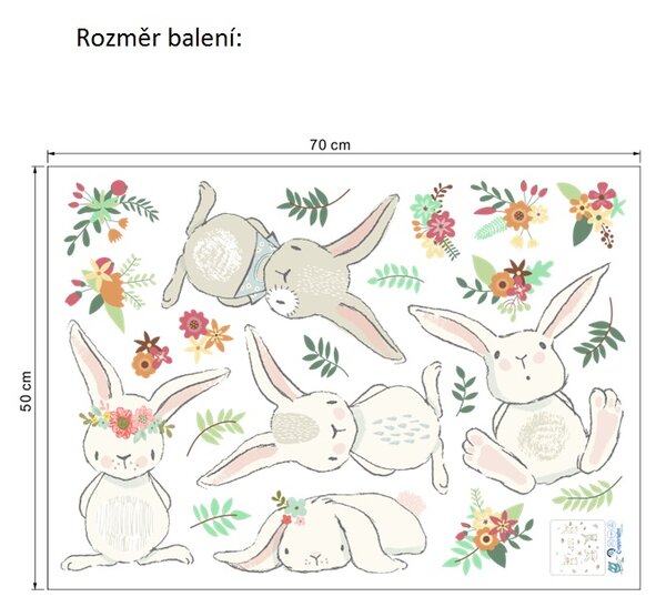 Živá Zeď Samolepka Hraví králíci