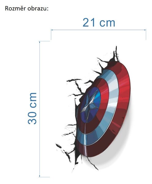 Živá Zeď Samolepka Štít Kapitána Amerika