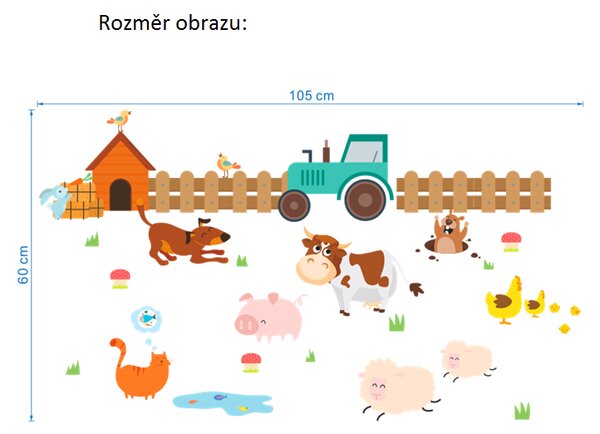 Živá Zeď Samolepka Zvířecí farma