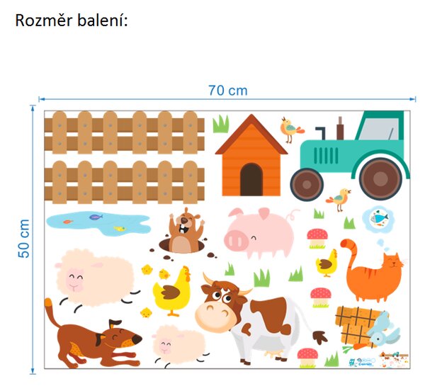 Živá Zeď Samolepka Zvířecí farma