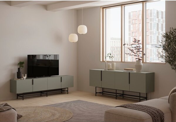 Zelenošedý TV stolek 200x54,5 cm Eldia – Marckeric
