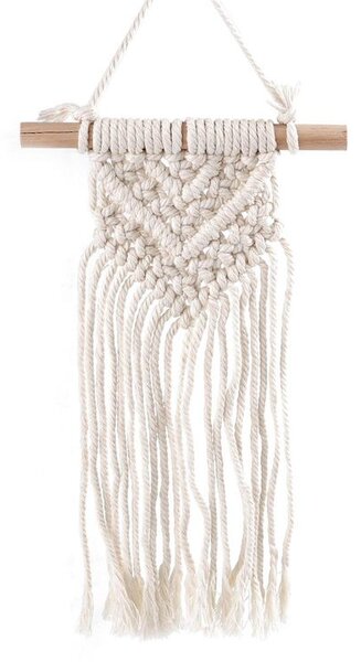 Drhaná dekorace macrame k zavěšení - 1 režná světlá