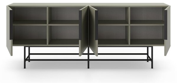 Zelenošedá nízká komoda 200x77,5 cm Eldia – Marckeric