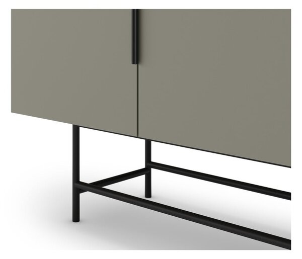 Zelenošedá nízká komoda 200x77,5 cm Eldia – Marckeric