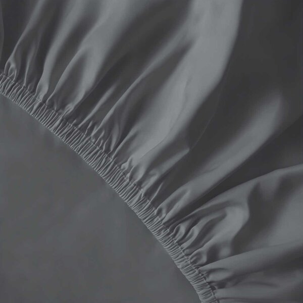 Prostěradlo SATIN tmavě šedá, 90x200 cm